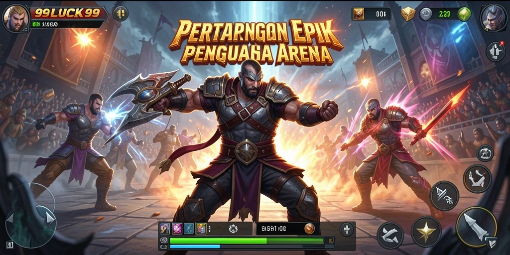 Screenshot dari pertarungan intens di 99LUCK99.