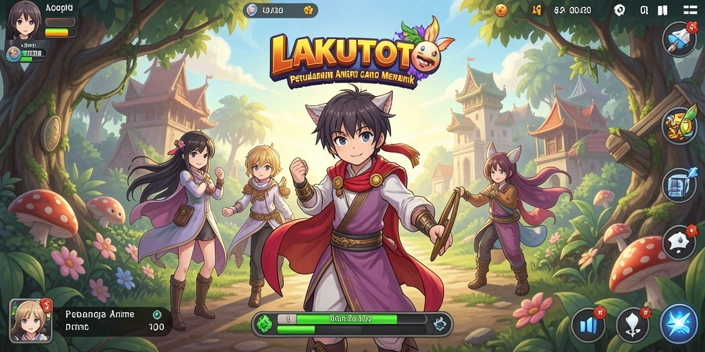 Tampilan gameplay seru dalam LAKUTOTO yang penuh warna.