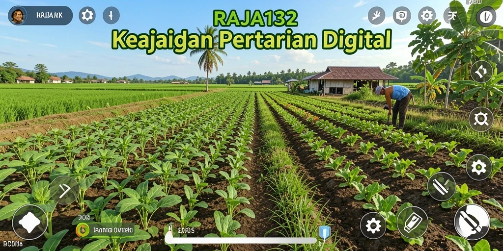 Tampilan gameplay menakjubkan di RAJA132 dengan ladang subur.