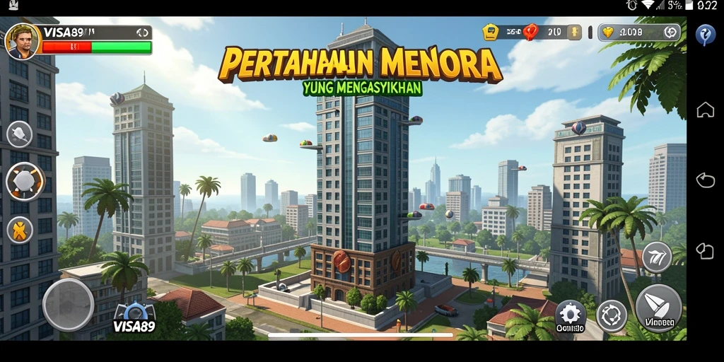 Tampilan gameplay <strong>VISA89</strong> menampilkan strategi pertahanan menara yang intens.